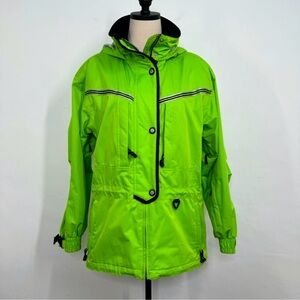 Obermeyer Womens Ski Jacket Sz 10 Neon Green Snowboard Snow Winter Motorcycle